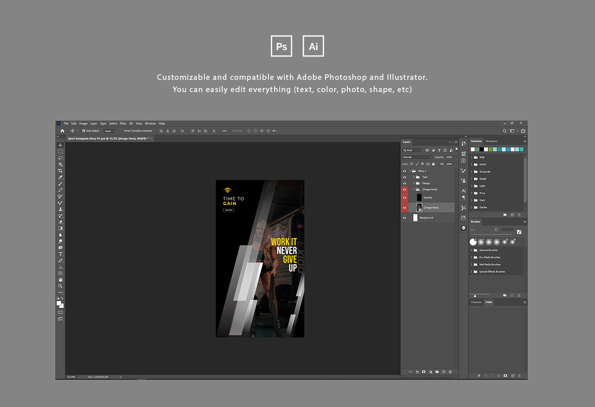 Sport Instagram Post and Story Template Sport Instagram Post and Story Template