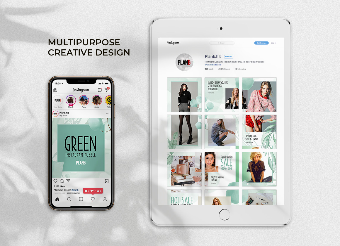 Green - Social Media Instagram Puzzle Feed Green - Social Media Instagram Puzzle Feed