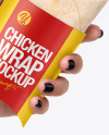 Hand w/ Chicken Wrap Mockup