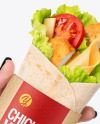 Hand w/ Chicken Wrap Mockup