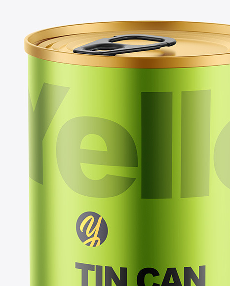 Matte Metallic Tin Can Mockup