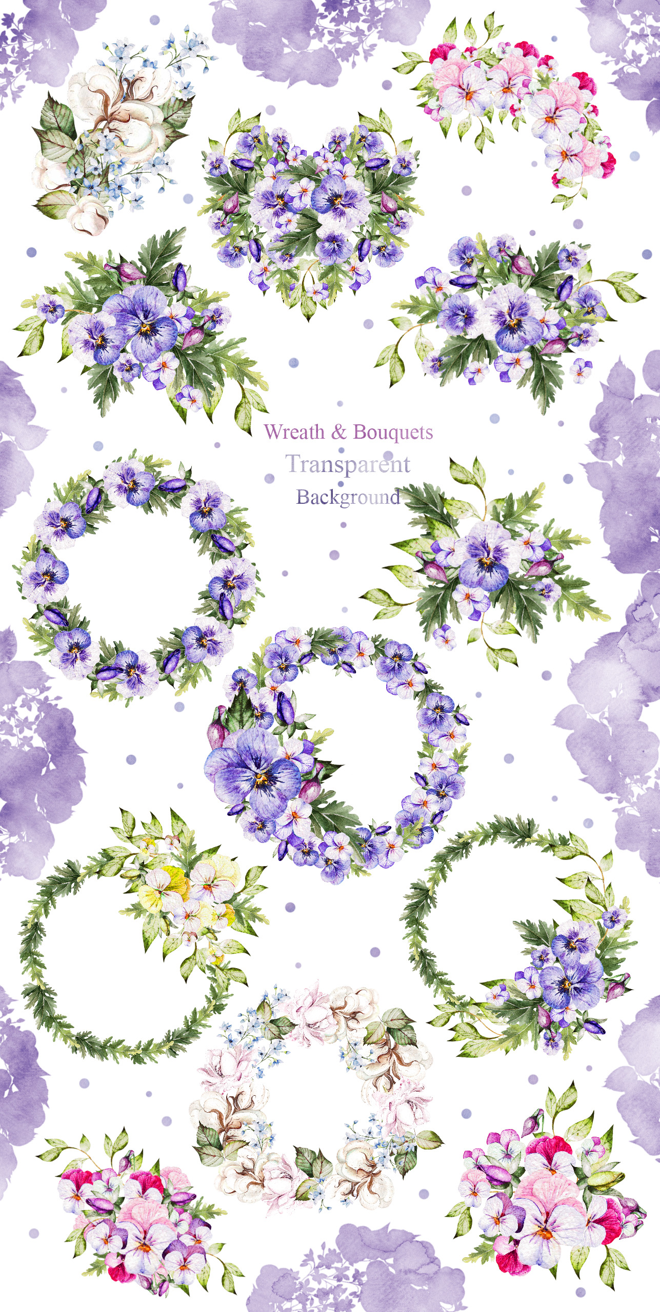 53 Watercolor Wreath &amp; Bouquets