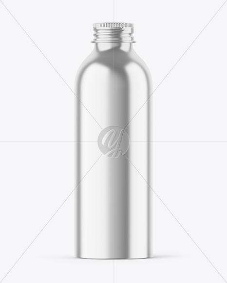 Metallic 200ml Aluminum Bottle w/ Screw Cap Mockup