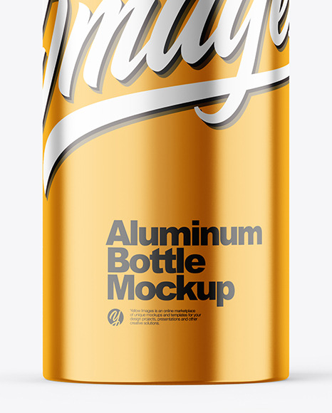 Metallic 200ml Aluminum Bottle w/ Screw Cap Mockup