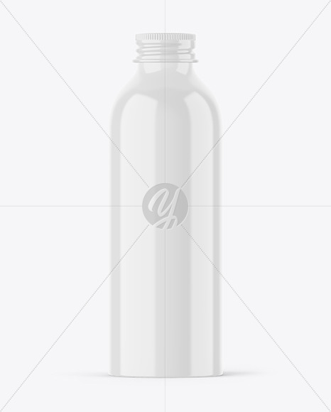 Glossy 200ml Aluminum Bottle w/ Screw Cap Mockup