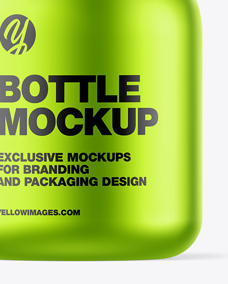 Matte Metallic Sanitizer Bottle w/ Open Pump Mockup