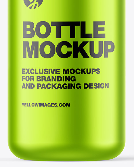 Matte Metallic Bottle w/ Open Pump Mockup