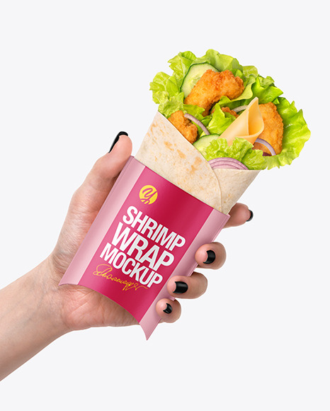 Hand w/ Shrimp Wrap Mockup