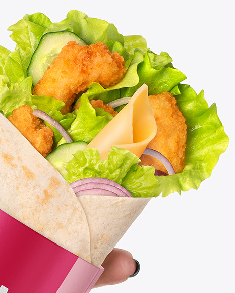 Hand w/ Shrimp Wrap Mockup