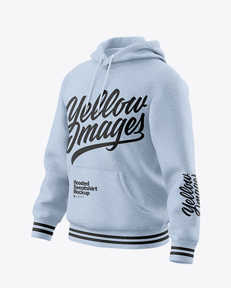 Melange Hoodie Mockup - Front Half Side View