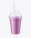 Blueberry Smoothie Cup with Straw