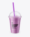 Blueberry Smoothie Cup with Straw