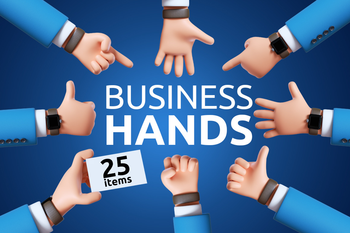 Business Cartoon Hands Set Business Cartoon Hands Set