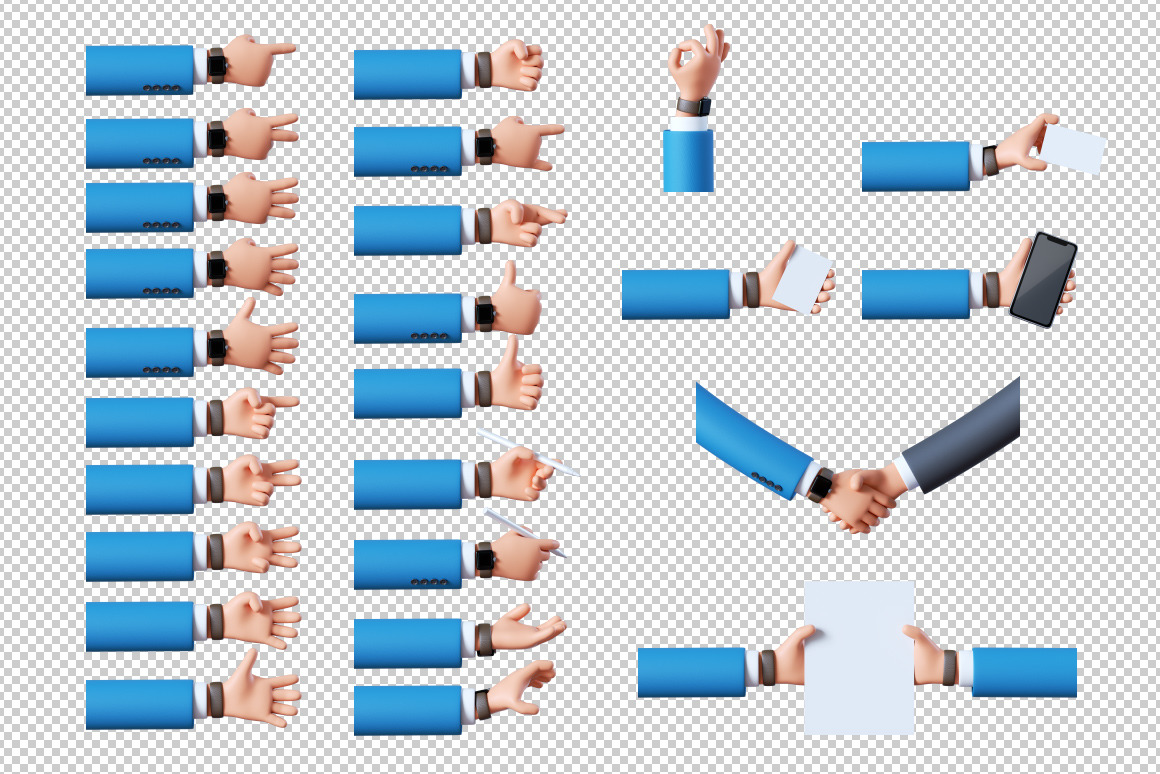Business Cartoon Hands Set Business Cartoon Hands Set