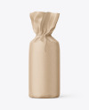 Kraft Paper Bottle Wrapping With Rope Mockup