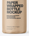 Kraft Paper Bottle Wrapping With Rope Mockup