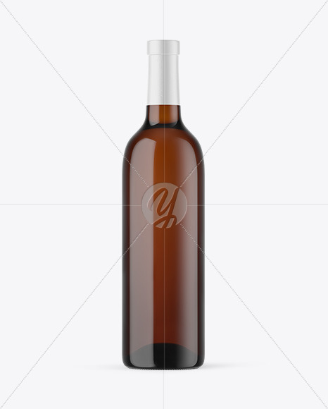 Amber Glass White Wine Bottle Mockup