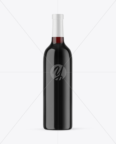 Antique Green Glass Red Wine Bottle Mockup