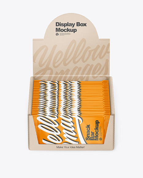 Kraft Display Box &amp; Snack Bars Mockup