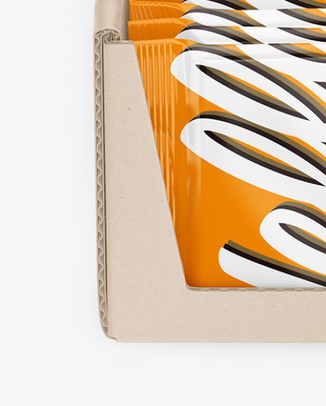 Kraft Display Box & Snack Bars Mockup