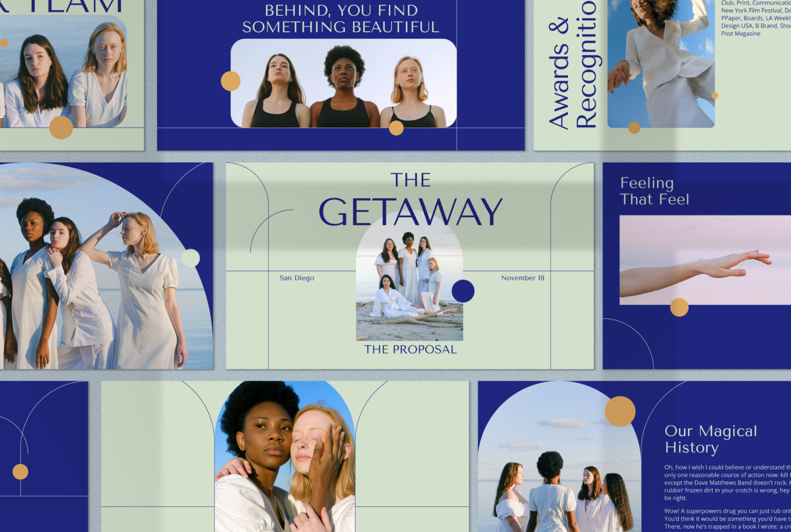 THE GETAWAY Google Slides Presentation Template THE GETAWAY Google Slides Presentation Template
