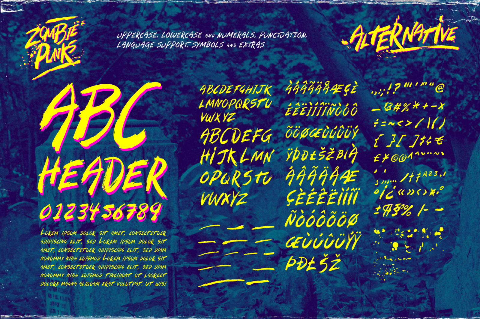 Zombie Punks: The Horror Movie Inspired Brush Font Zombie Punks: The Horror Movie Inspired Brush Font