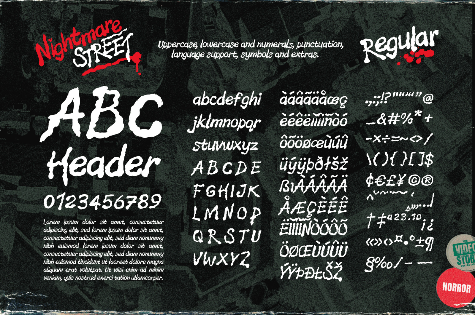 Nightmare Street: The Retro Horror Movie Font