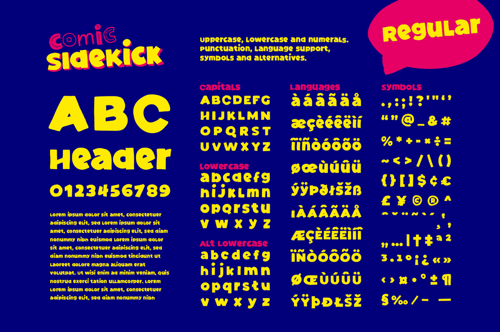 Comic Sidekick: A Screwball Comedy Font Family