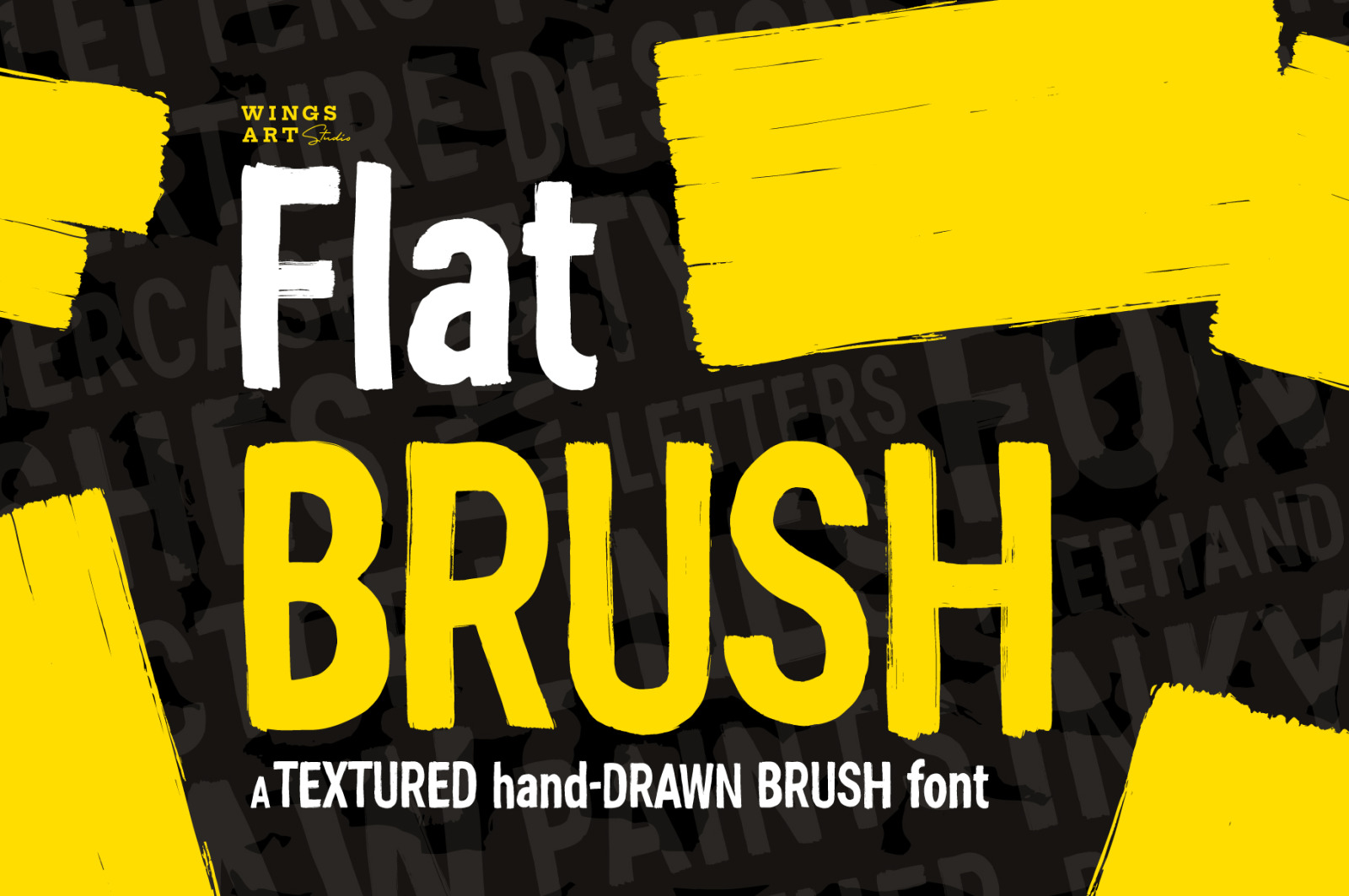 Flat Brush: A Textured Hand-made Brush Font