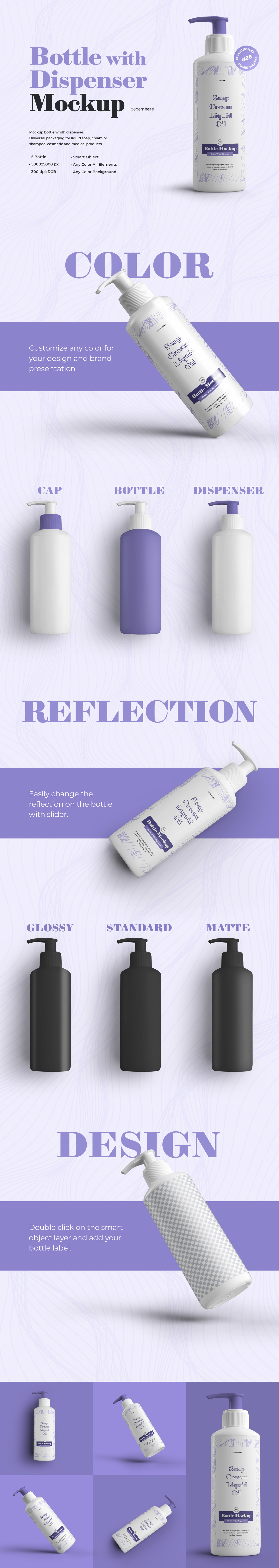 5 Mockups Plastic Bottle With Dispenser 5 Mockups Plastic Bottle With Dispenser