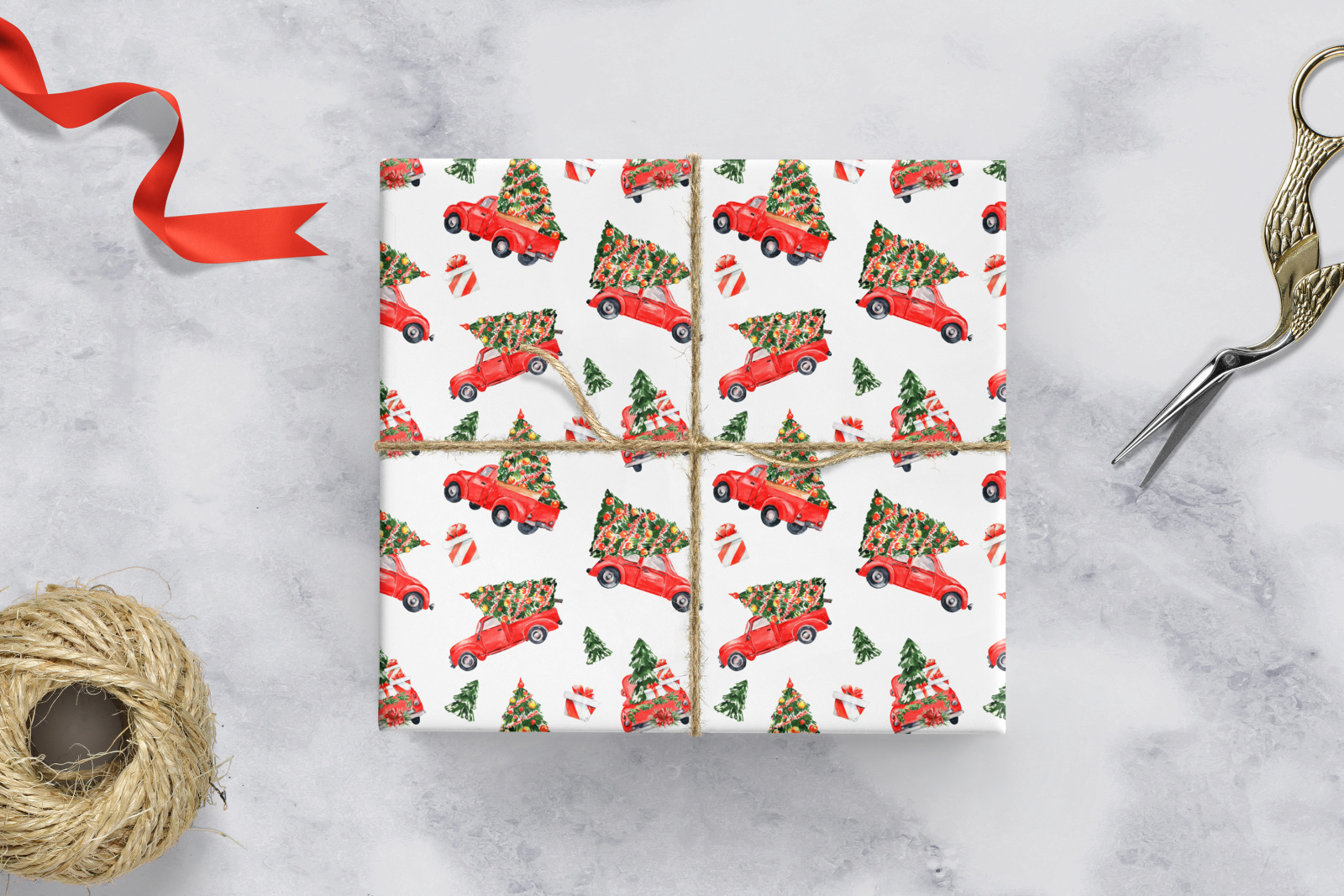 Watercolor red christmas truck clipart, Hand drawn vintage red truck with christmas tree png Watercolor red christmas truck clipart, Hand drawn vintage red truck with christmas tree png