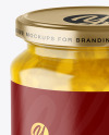 Clear Glass Jar with Pineapple jam Mockup Clear Glass Jar with Pineapple jam Mockup