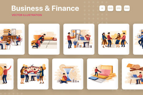 M178_Business & Finance Illustrations - Progress charts