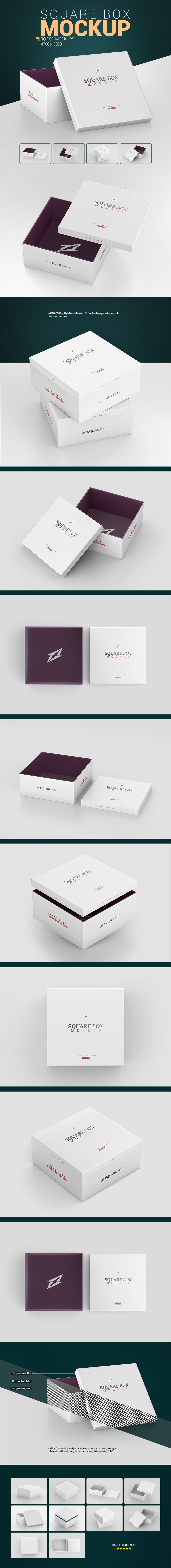 Square Box Mockup