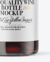 Clear Glass Red Wine Bottle Mockup