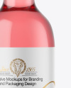 Clear Glass Pink Wine Bottle Mockup