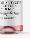 Clear Glass Pink Wine Bottle Mockup