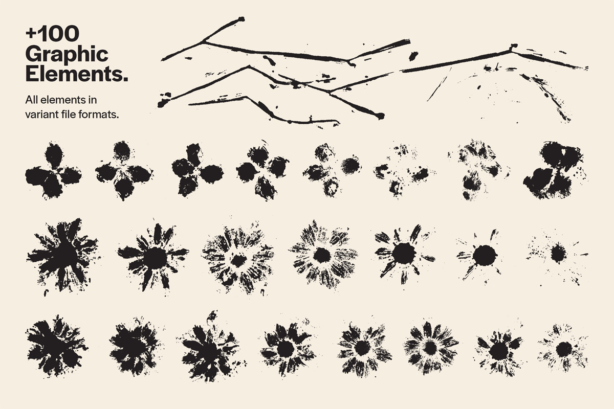 Stamped Prints of Leaves & Flowers Stamped Prints of Leaves & Flowers