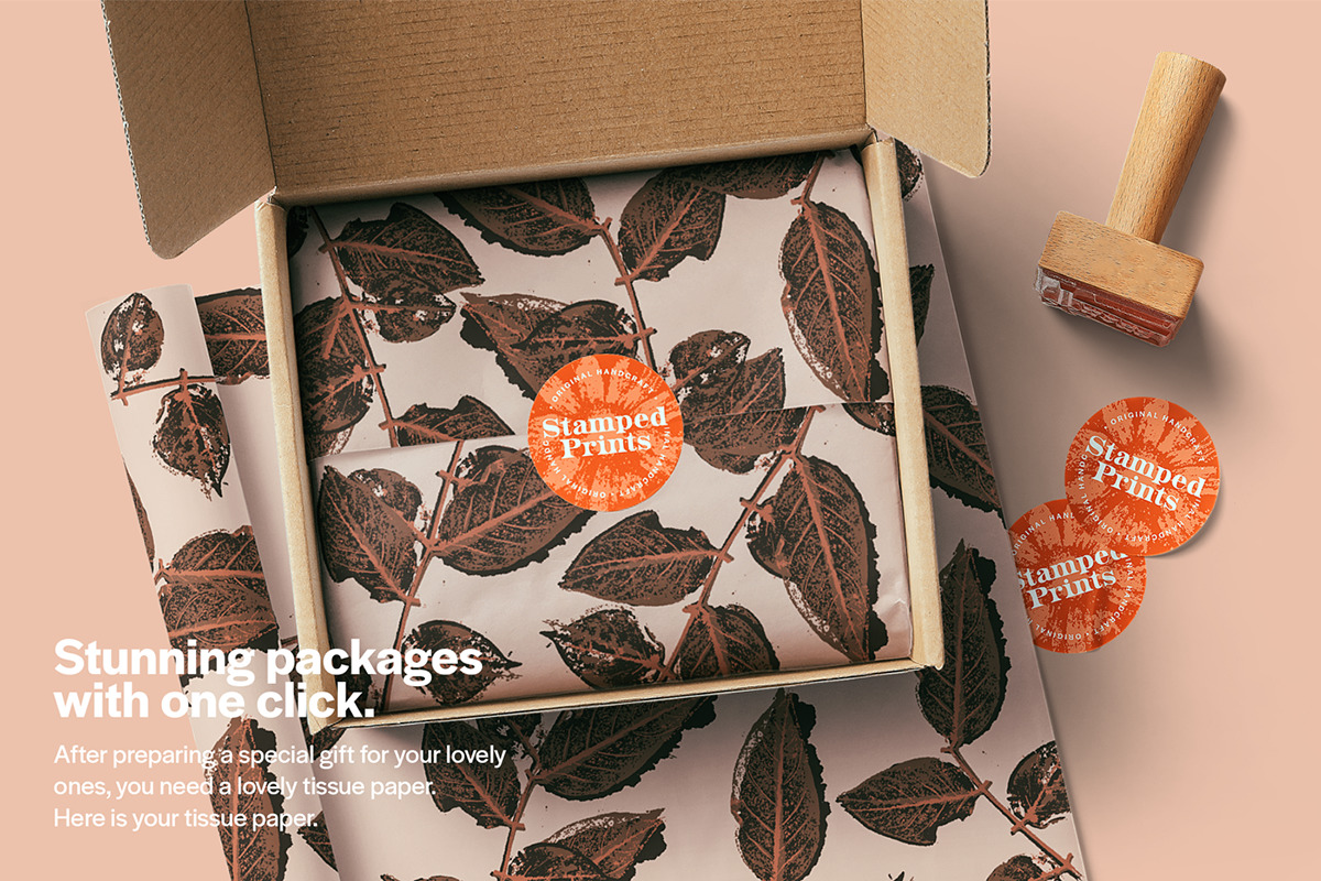 Stamped Prints of Leaves & Flowers Stamped Prints of Leaves & Flowers