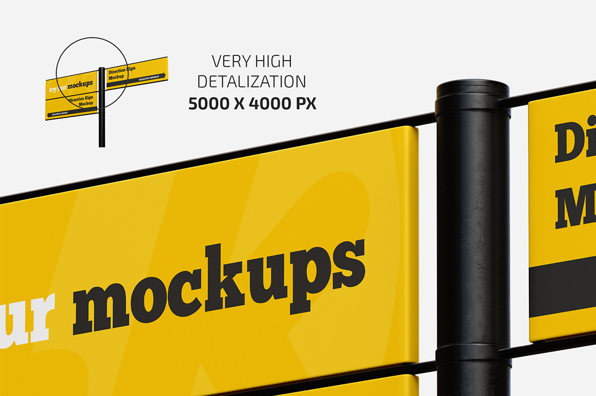 Direction Sign Mockup Set Direction Sign Mockup Set