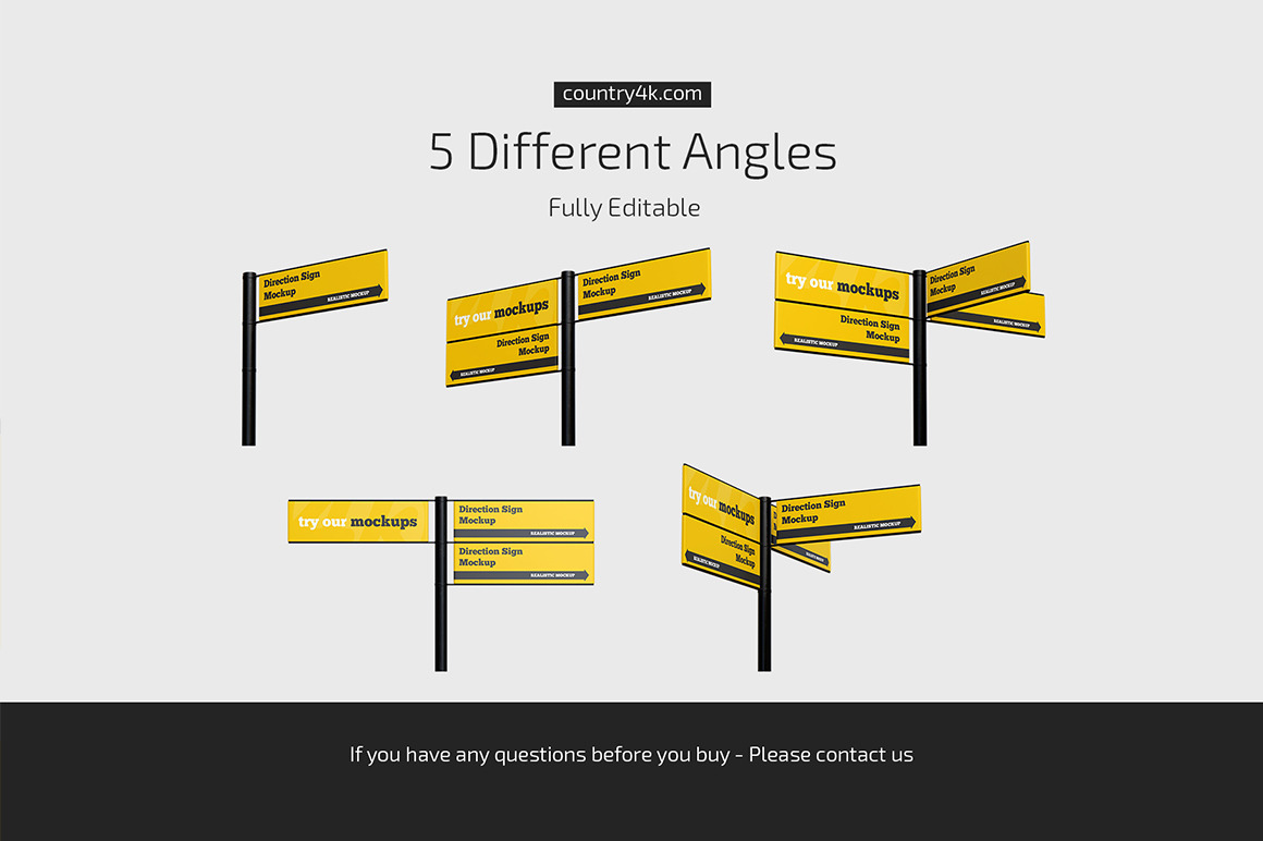 Direction Sign Mockup Set Direction Sign Mockup Set
