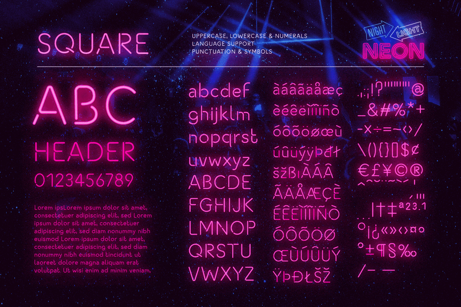 Night Light: The Complete Neon Font Collection