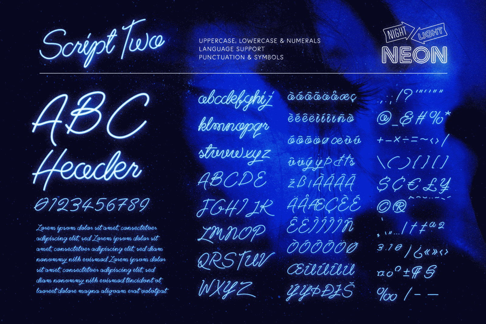 Night Light: The Complete Neon Font Collection