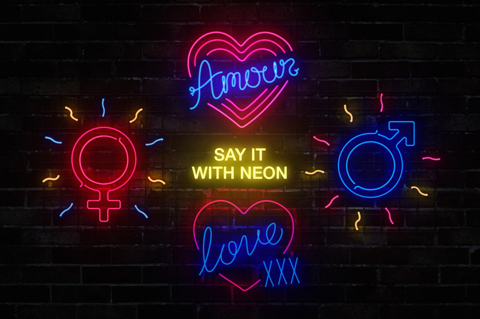 Retro Neon Sign Collection: Volume One