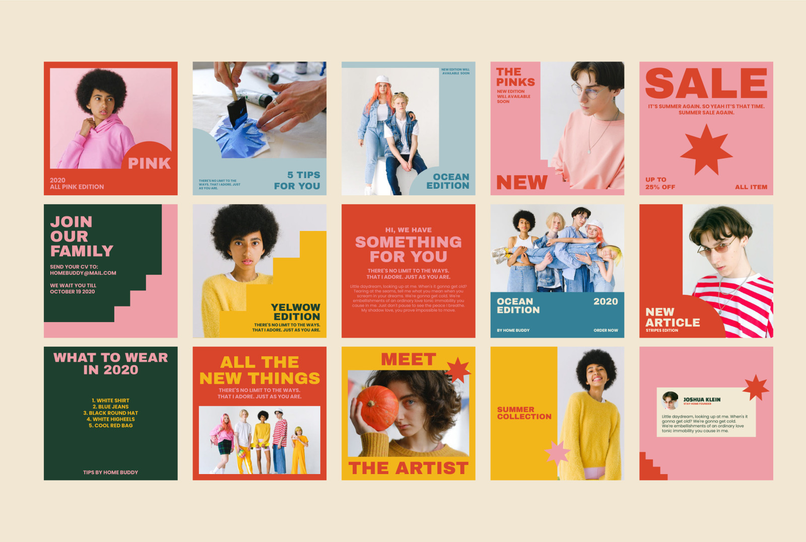 HOMEBUDDY Colorful Instagram Templates - Posts & Stories HOMEBUDDY Colorful Instagram Templates - Posts & Stories