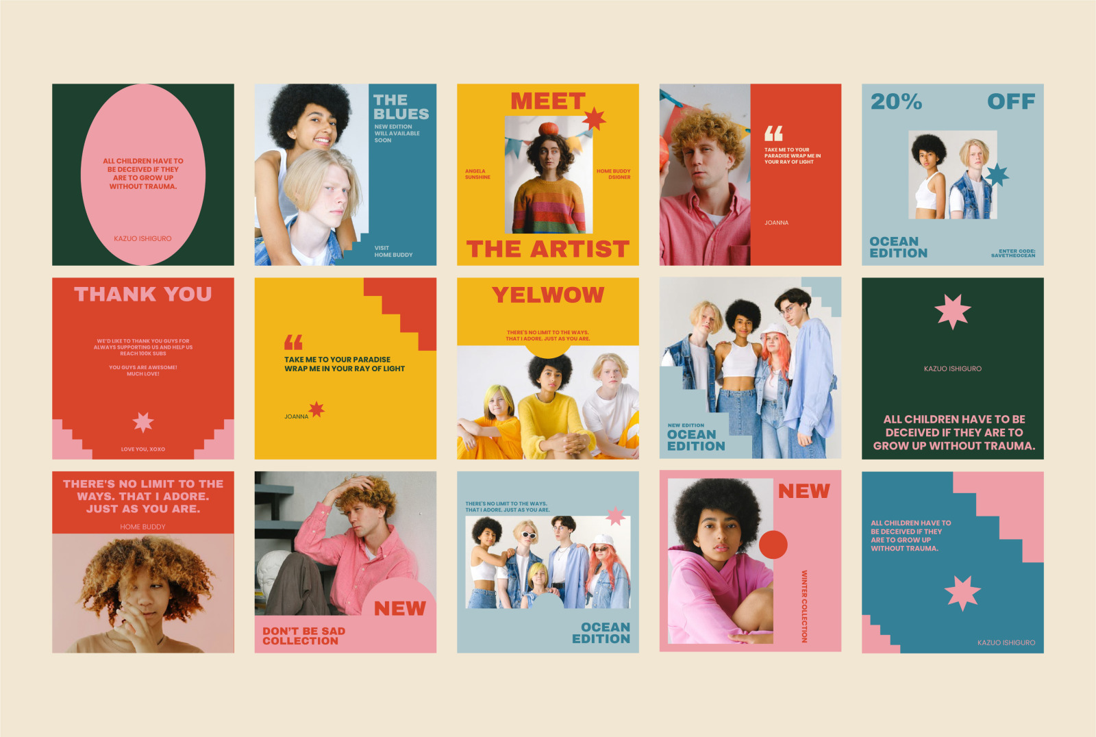 HOMEBUDDY Colorful Instagram Templates - Posts & Stories HOMEBUDDY Colorful Instagram Templates - Posts & Stories