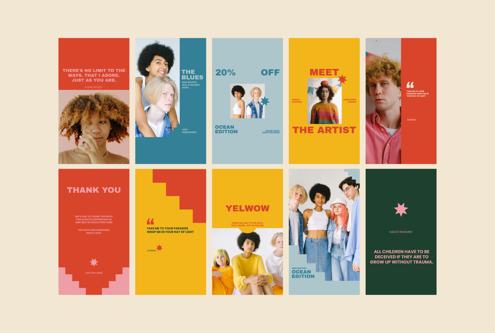 HOMEBUDDY Colorful Instagram Templates - Posts & Stories HOMEBUDDY Colorful Instagram Templates - Posts & Stories