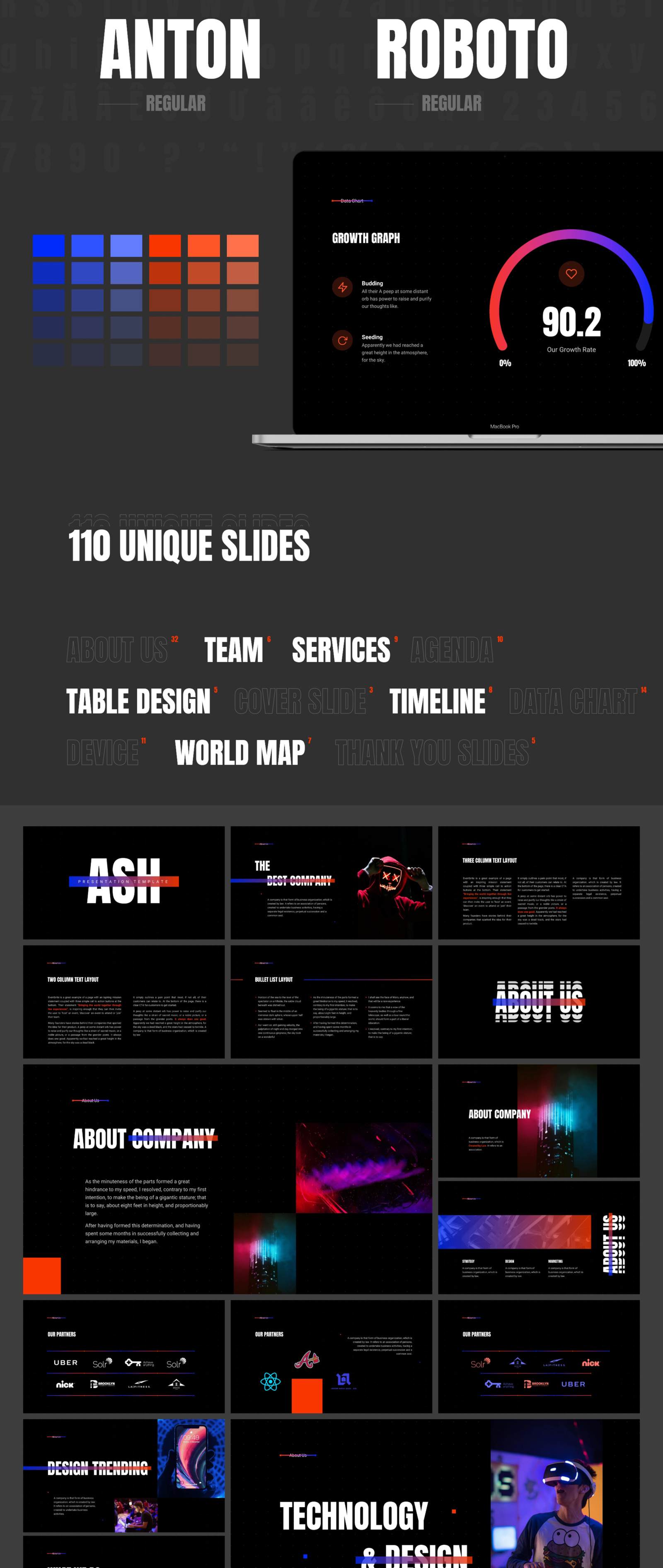 Ash Presentation - Smooth Animated PowerPoint Template