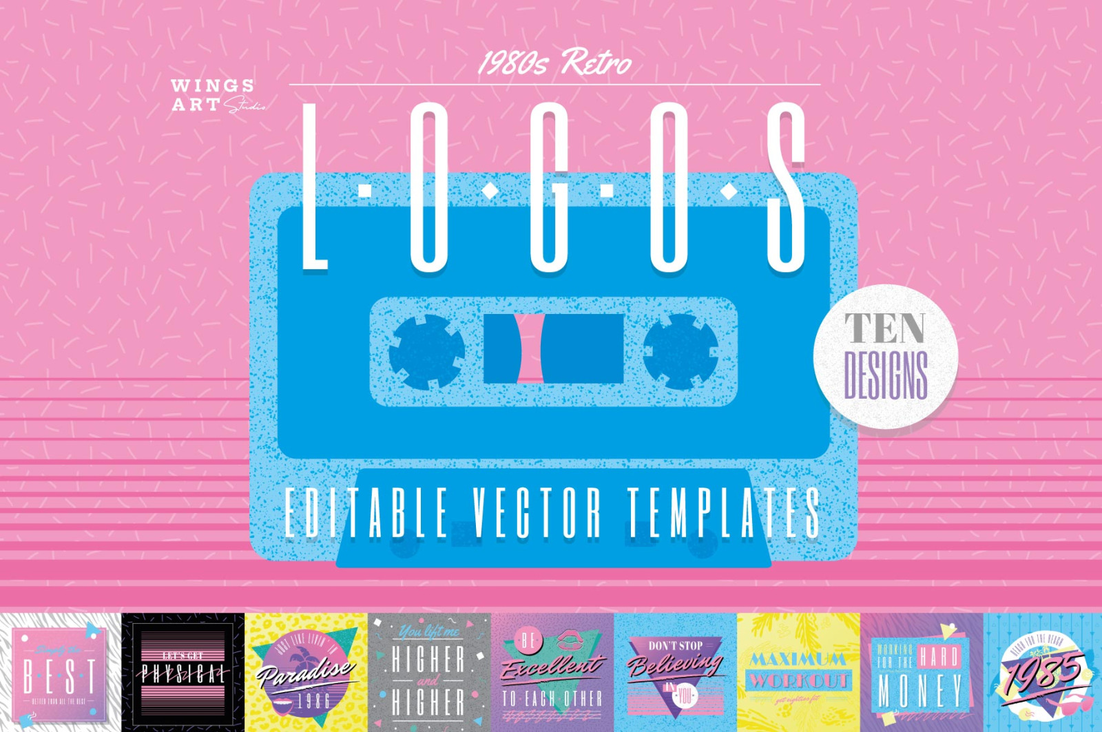 1980s Retro Logo Design Templates 1980s Retro Logo Design Templates