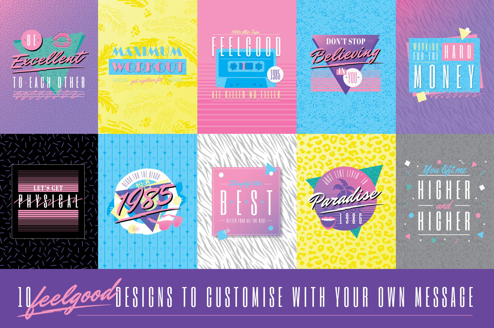 1980s Retro Logo Design Templates 1980s Retro Logo Design Templates